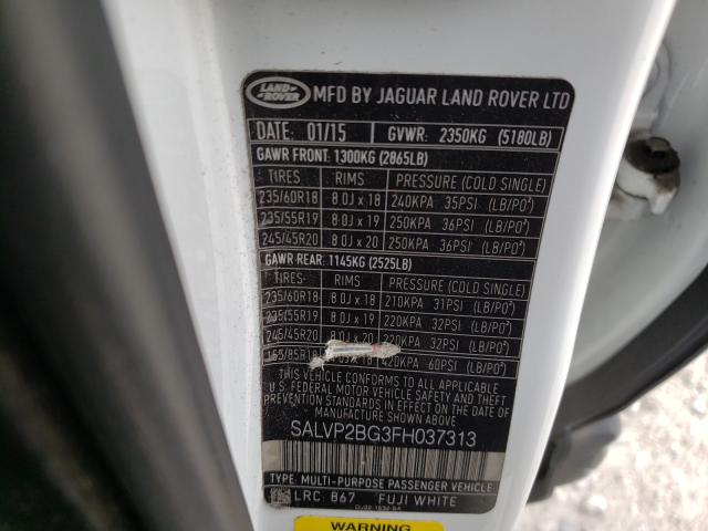 Photo 9 VIN: SALVP2BG3FH037313 - LAND ROVER RANGE ROVE 