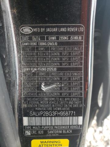 Photo 11 VIN: SALVP2BG3FH958771 - LAND ROVER RANGE ROVE 