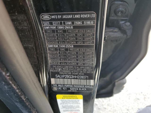 Photo 12 VIN: SALVP2BG3HH228071 - LAND ROVER RANGE ROVE 