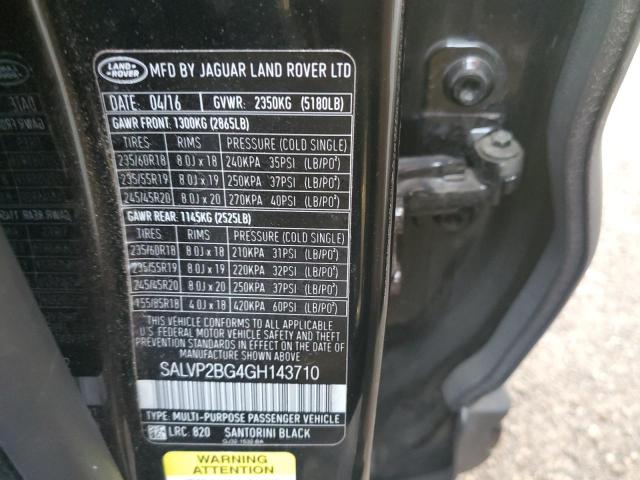 Photo 9 VIN: SALVP2BG4GH143710 - LAND ROVER RANGE ROVE 