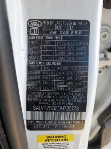 Photo 12 VIN: SALVP2BG5DH720773 - LAND ROVER RANGE ROVE 