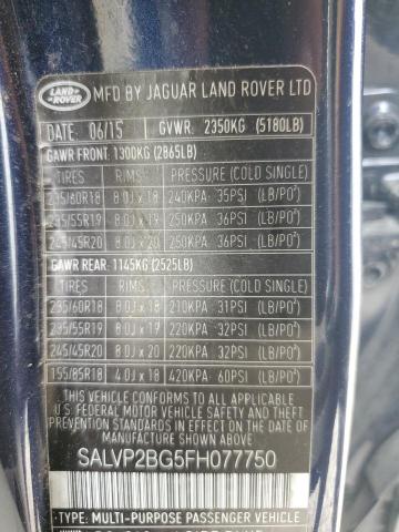 Photo 11 VIN: SALVP2BG5FH077750 - LAND ROVER RANGEROVER 