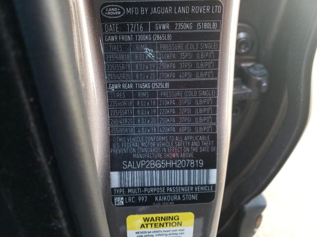 Photo 12 VIN: SALVP2BG5HH207819 - LAND ROVER RANGE ROVE 