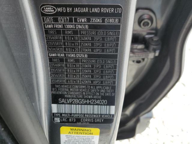 Photo 12 VIN: SALVP2BG5HH234020 - LAND ROVER RANGE ROVE 