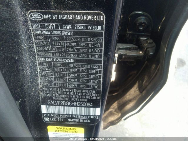 Photo 8 VIN: SALVP2BG6HH250064 - LAND ROVER RANGE ROVER EVOQUE 