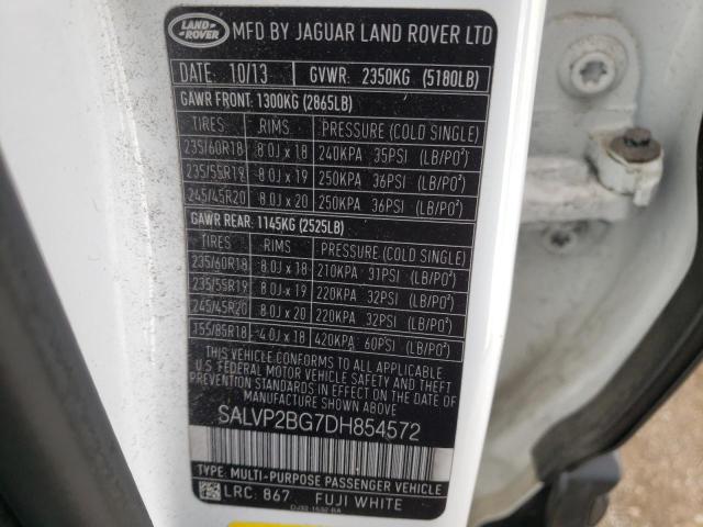 Photo 9 VIN: SALVP2BG7DH854572 - LAND ROVER RANGE ROVE 