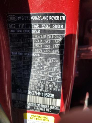 Photo 11 VIN: SALVP2BG7HH196208 - LAND ROVER RANGE ROVE 