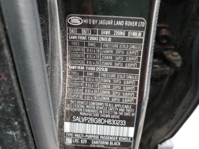 Photo 9 VIN: SALVP2BG8DH830233 - LAND ROVER RANGE ROVE 