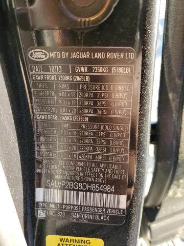 Photo 9 VIN: SALVP2BG8DH854984 - LAND ROVER RANGE ROVE 