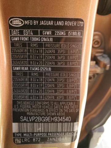 Photo 12 VIN: SALVP2BG9EH934540 - LAND ROVER RANGE ROVE 