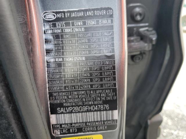 Photo 12 VIN: SALVP2BG9FH047876 - LAND ROVER RANGE ROVE 