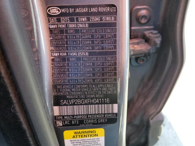 Photo 12 VIN: SALVP2BGXFH041116 - LAND-ROVER RANGE ROVE 