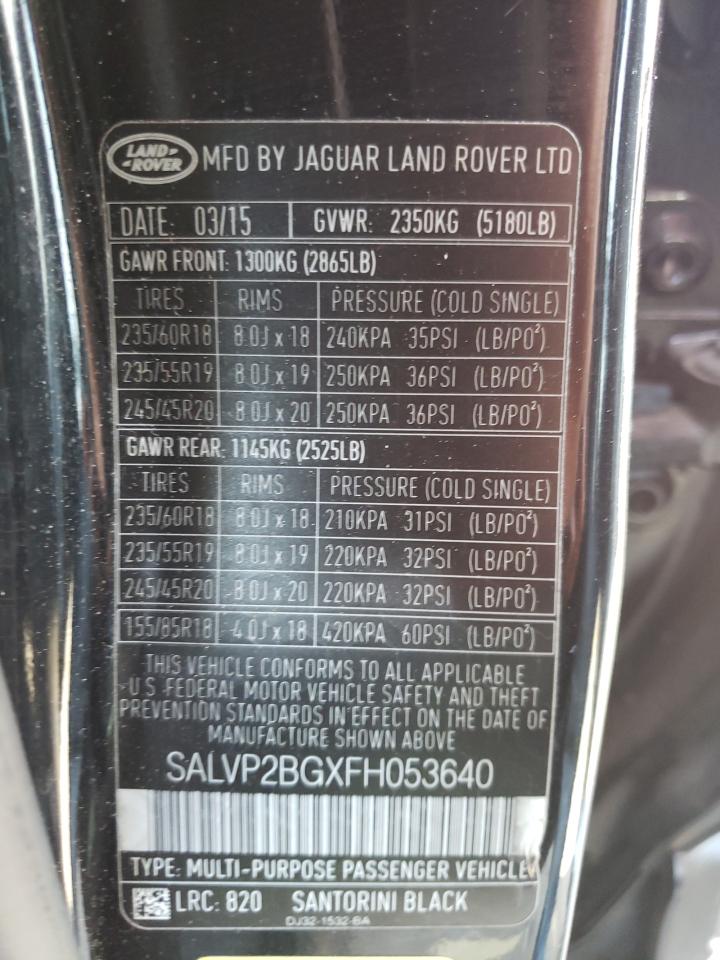 Photo 12 VIN: SALVP2BGXFH053640 - LAND ROVER RANGE ROVER 