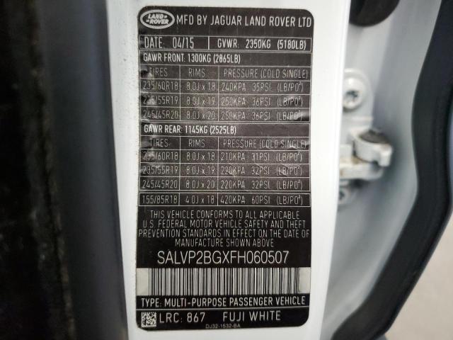 Photo 12 VIN: SALVP2BGXFH060507 - LAND ROVER RANGE ROVE 