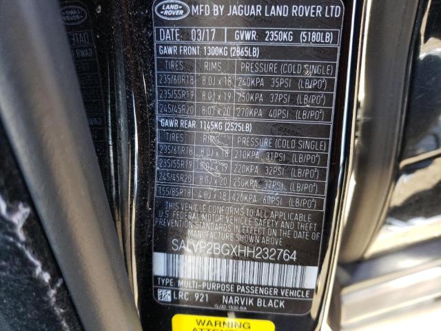 Photo 11 VIN: SALVP2BGXHH232764 - LAND ROVER RANGEROVER 