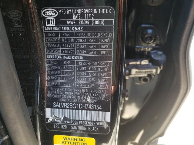 Photo 9 VIN: SALVR2BG1DH743154 - LAND ROVER RANGE ROVE 