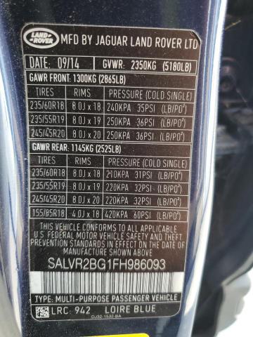 Photo 12 VIN: SALVR2BG1FH986093 - LAND ROVER RANGE ROVE 