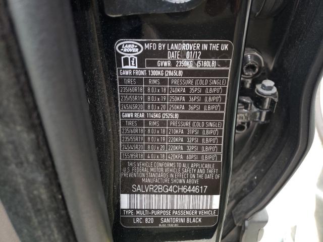 Photo 9 VIN: SALVR2BG4CH644617 - LAND ROVER RANGE ROVE 