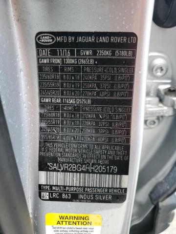 Photo 12 VIN: SALVR2BG4HH205179 - LAND ROVER RANGE ROVE 