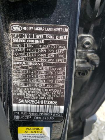 Photo 11 VIN: SALVR2BG4HH233936 - LAND ROVER RANGEROVER 