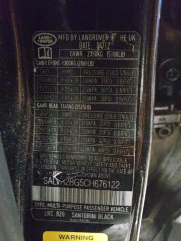 Photo 11 VIN: SALVR2BG5CH676122 - LAND ROVER RANGE ROVE 