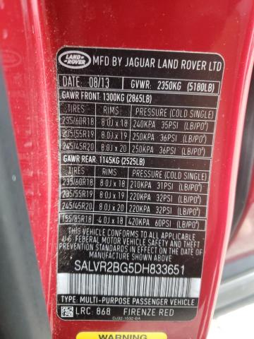 Photo 9 VIN: SALVR2BG5DH833651 - LAND ROVER RANGE ROVE 