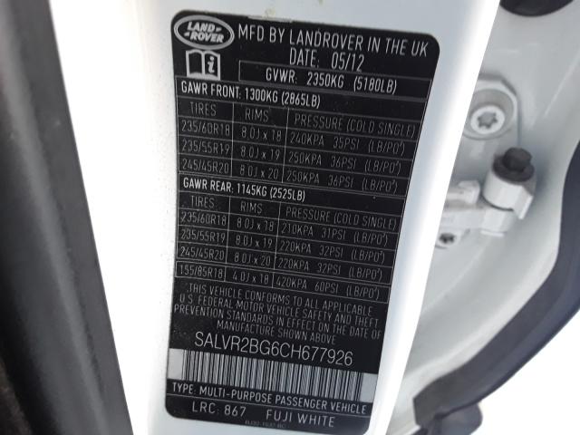 Photo 9 VIN: SALVR2BG6CH677926 - LAND ROVER RANGE ROVE 