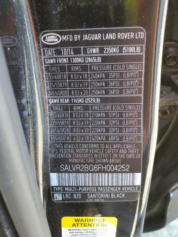 Photo 9 VIN: SALVR2BG6FH004252 - LAND ROVER RANGE ROVE 