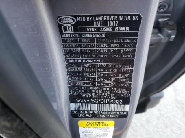 Photo 12 VIN: SALVR2BG7DH725922 - LAND ROVER RANGE ROVE 