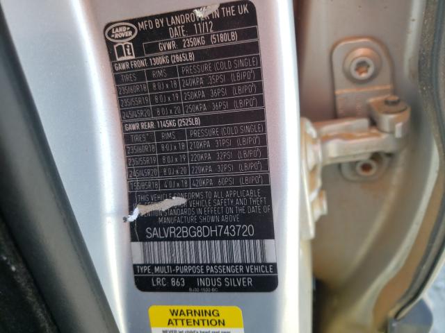 Photo 9 VIN: SALVR2BG8DH743720 - LAND ROVER RANGE ROVE 