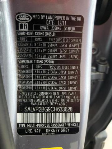 Photo 12 VIN: SALVR2BG9CH633628 - LAND ROVER RANGEROVER 