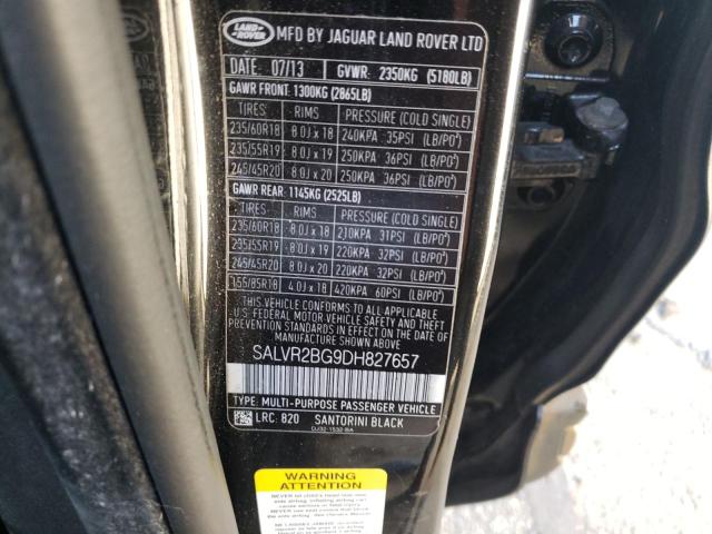 Photo 9 VIN: SALVR2BG9DH827657 - LAND ROVER RANGE ROVE 