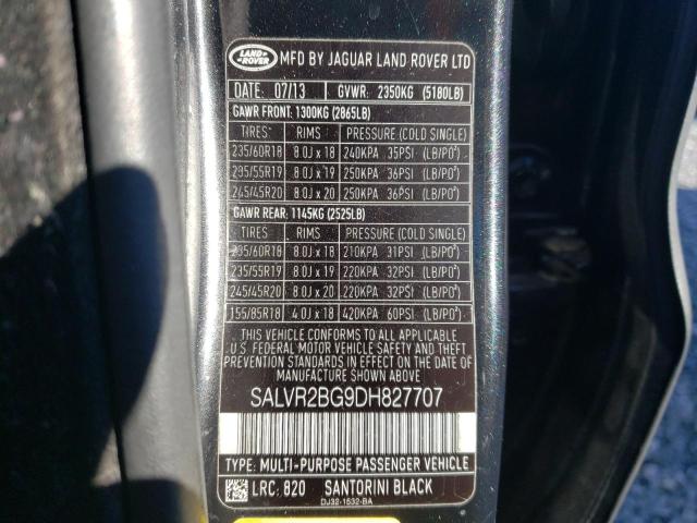 Photo 12 VIN: SALVR2BG9DH827707 - LAND ROVER RANGE ROVE 