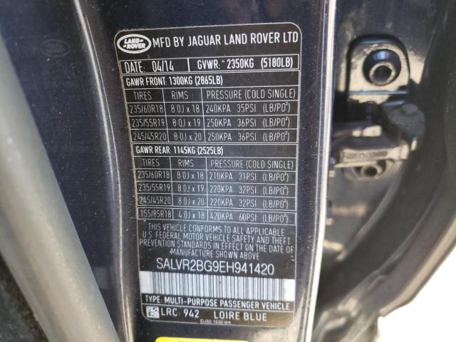 Photo 9 VIN: SALVR2BG9EH941420 - LAND ROVER RANGE ROVE 