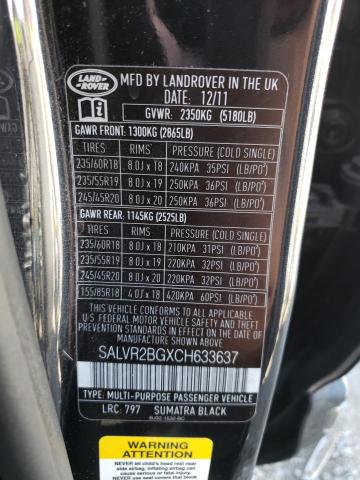 Photo 12 VIN: SALVR2BGXCH633637 - LAND ROVER RANGE ROVE 