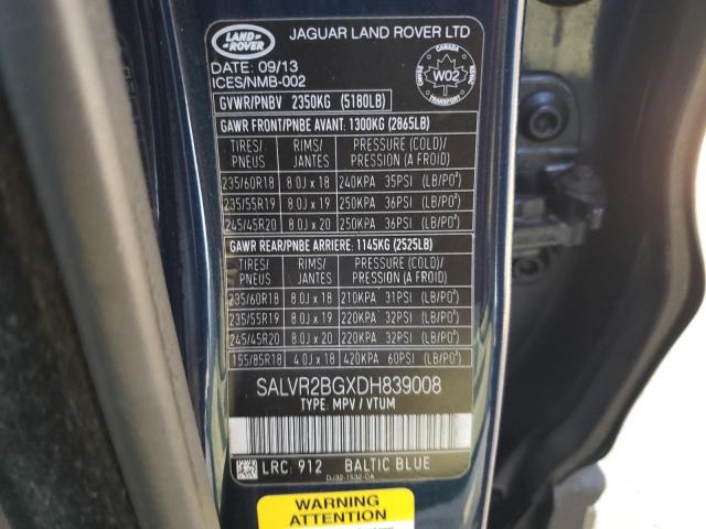 Photo 13 VIN: SALVR2BGXDH839008 - LAND ROVER RANGE ROVE 