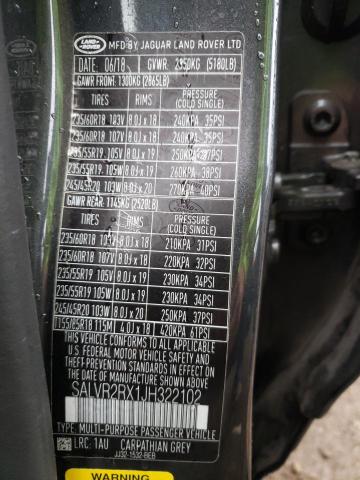 Photo 9 VIN: SALVR2RX1JH322102 - LAND ROVER RANGE ROVE 