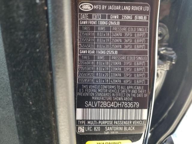 Photo 9 VIN: SALVT2BG4DH783679 - LAND ROVER RANGE ROVE 