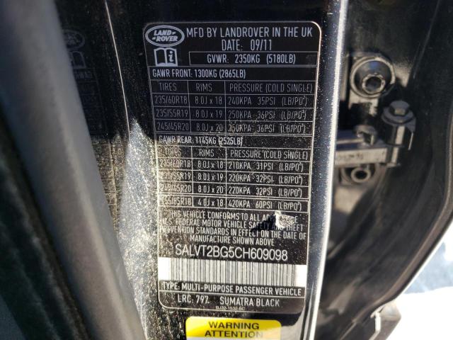 Photo 12 VIN: SALVT2BG5CH609098 - LAND ROVER RANGE ROVE 