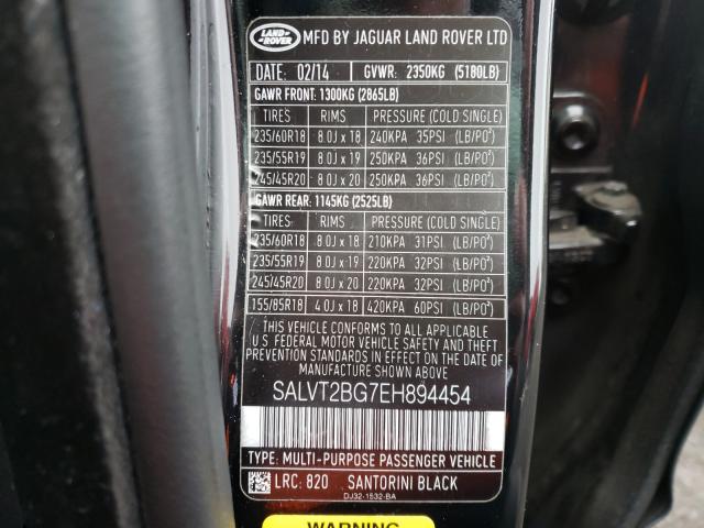 Photo 9 VIN: SALVT2BG7EH894454 - LAND ROVER RANGE ROVE 