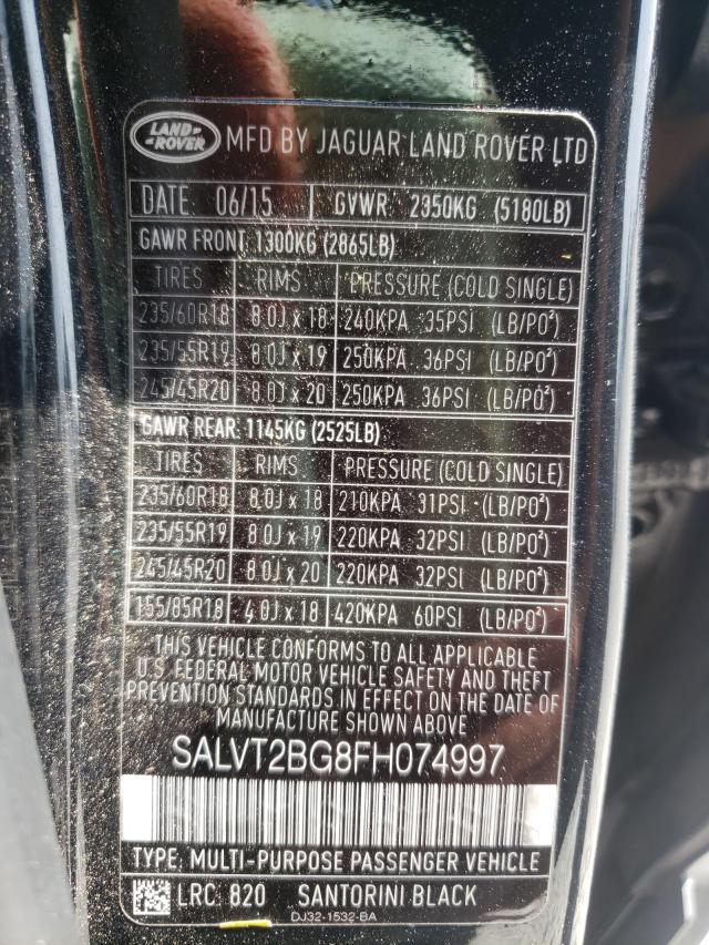 Photo 9 VIN: SALVT2BG8FH074997 - LAND ROVER RANGE ROVE 