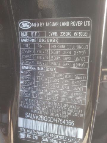 Photo 13 VIN: SALVV2BG0DH754366 - LAND ROVER RANGE ROVE 