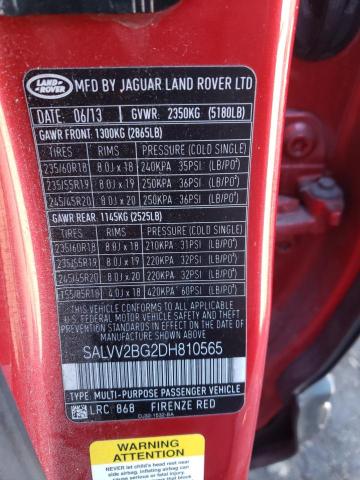 Photo 12 VIN: SALVV2BG2DH810565 - LAND ROVER RANGE ROVE 