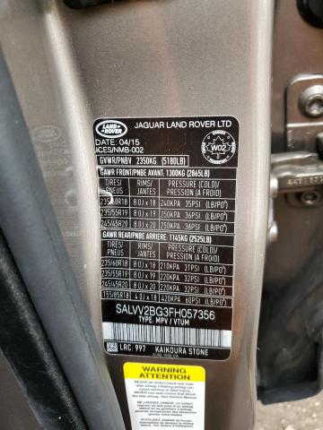 Photo 9 VIN: SALVV2BG3FH057356 - LAND ROVER RANGE ROVE 