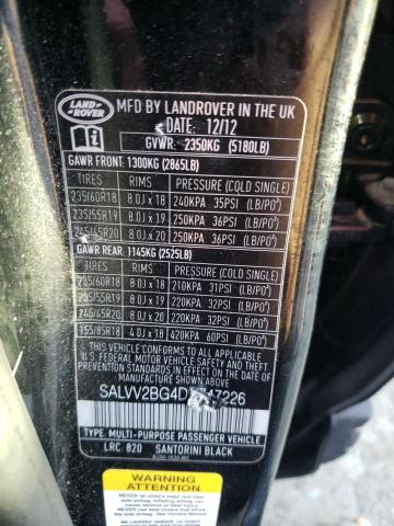 Photo 12 VIN: SALVV2BG4DH747226 - LAND ROVER RANGEROVER 