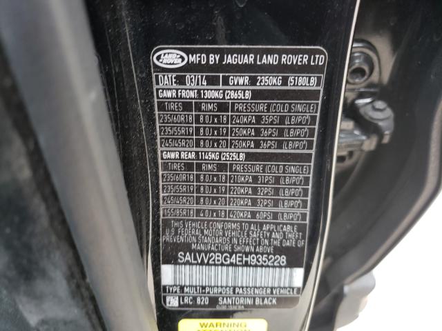 Photo 9 VIN: SALVV2BG4EH935228 - LAND ROVER RANGE ROVE 