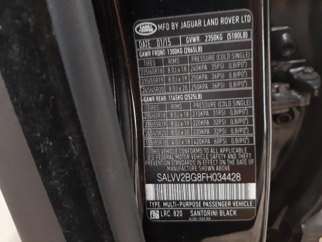 Photo 9 VIN: SALVV2BG8FH034428 - LAND ROVER RANGE ROVE 