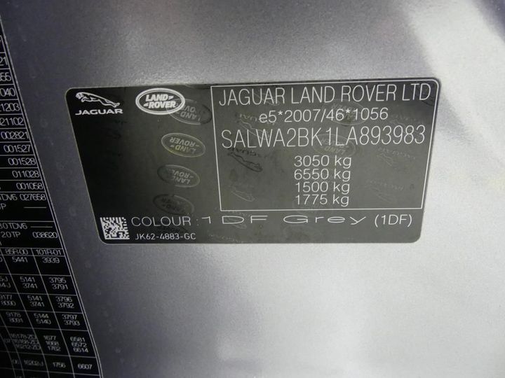 Photo 17 VIN: SALWA2BK1LA893983 - LAND ROVER RANGE SPORT 