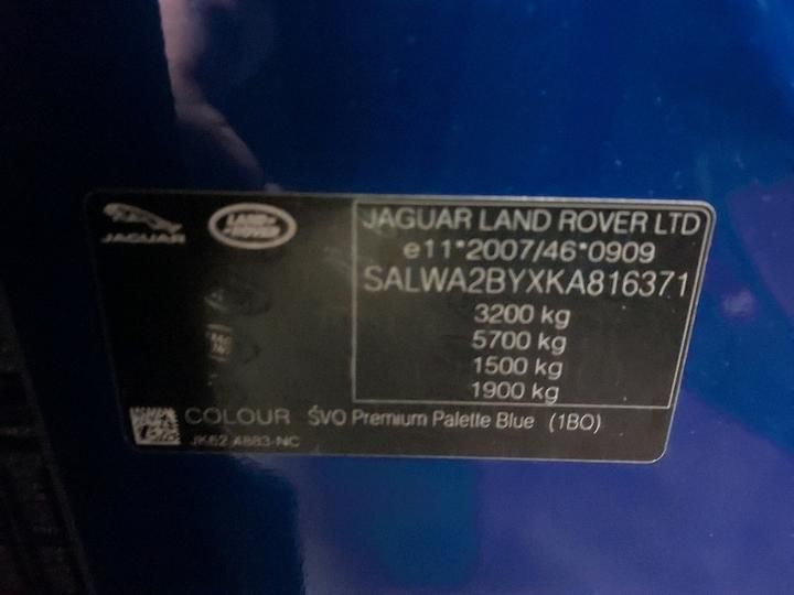 Photo 10 VIN: SALWA2BYXKA816371 - LAND ROVER RANGE SPORT 