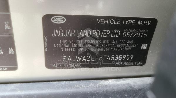 Photo 3 VIN: SALWA2EF8FA535959 - RANGE ROVER SPORT 